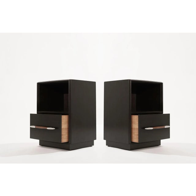 Mid 20th Century Dark Walnut Nightstands by t.h. Robsjohn-Gibbings, 1950s For Sale - Image 5 of 13