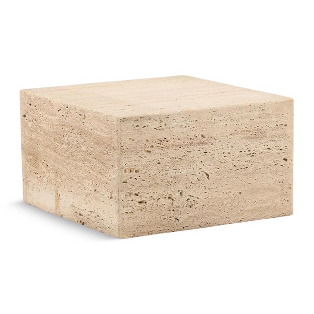 Contemporary Modern Travertine Block Coffee Table For Sale - Image 3 of 3