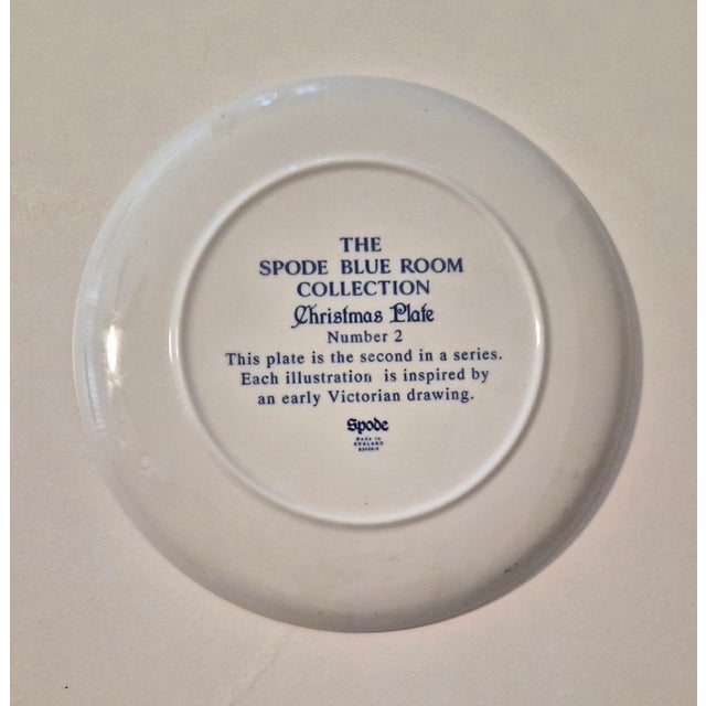 Ceramic Vintage Spode Blue Room Victorian Christmas Plates - Set of 4 For Sale - Image 7 of 9