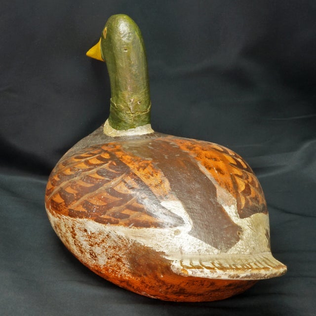 Antique Folk Art Wood Mallard Duck Circa 1900-1920’s For Sale In Phoenix - Image 6 of 10