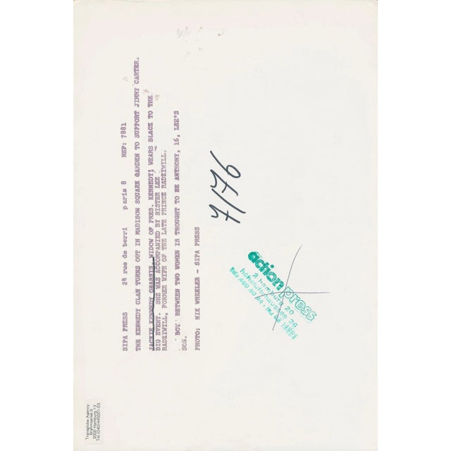 Jackie Kennedy Onassis, Madison Square Garden, 1970s, Black and White Photograph For Sale - Image 4 of 5