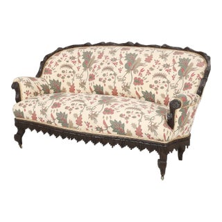 Restored Antique Black Forest Sofa From a French Chateau For Sale