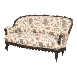Restored Antique Black Forest Sofa From a French Chateau