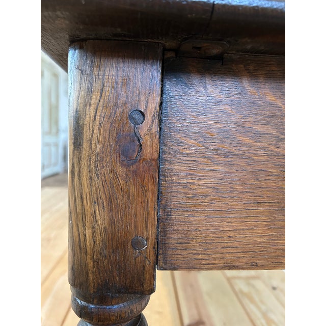 Antique English Library Desk With Leather Top For Sale - Image 13 of 16