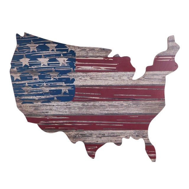Rustic Wood American Flag Wall Art Chairish