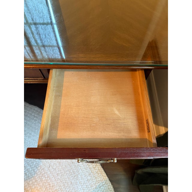 Wood Late 20th Century National Mt. Airy Mahogany Executive Office Desk For Sale - Image 7 of 12