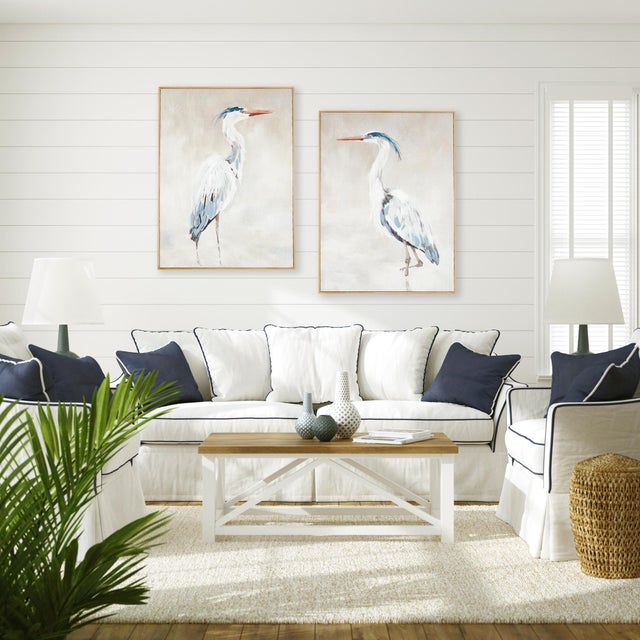 Early 21st Century Heron Pair Hand-Embellished Giclees, Set Of 2 For Sale - Image 5 of 5