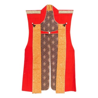 Antique Japanese Textile Art Campaign Jacket Jinbaori with Mon For Sale