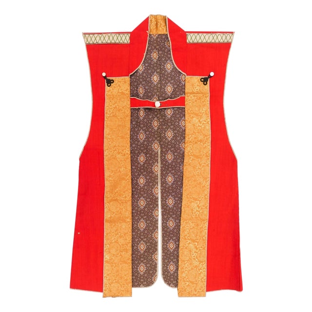 Antique Japanese Textile Art Campaign Jacket Jinbaori with Mon For Sale