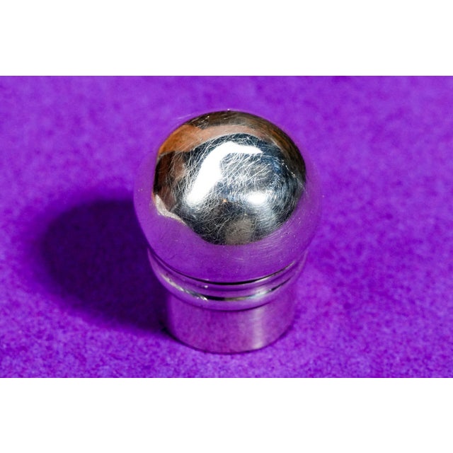 Silver Wonderful Antique Round Crystal Victorian Perfume Flask With Sterling Silver Cap Monogram JLC Home Decor Collectible For Sale - Image 8 of 13