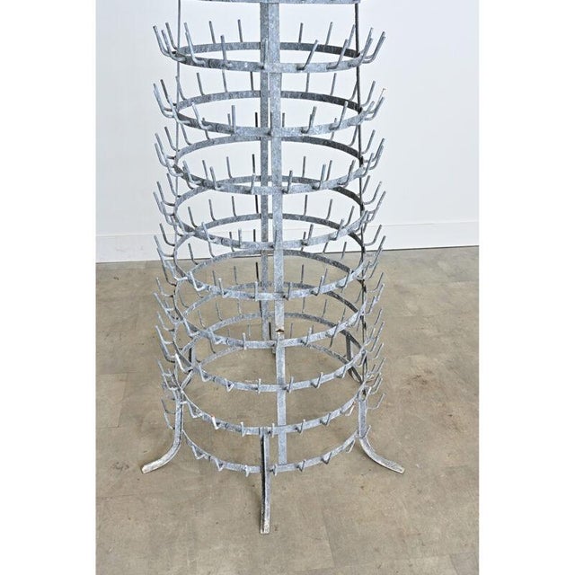 French 1920s Massive Zinc Bottle Drying Rack For Sale - Image 10 of 12