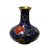 Chinese Metal Purple Blue Enamel Cloisonne Vase Shape Figure For Sale