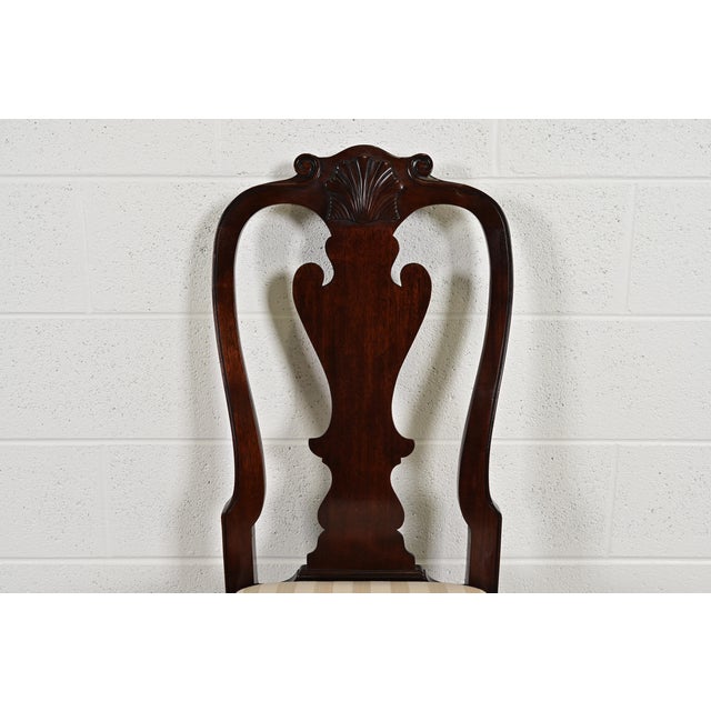 Stickley Queen Anne Carved Solid Mahogany Dining Chairs, Set of Six For Sale In South Bend - Image 6 of 12