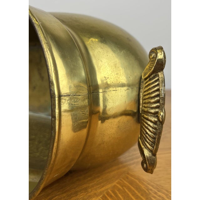 Vintage Style Brass Jardiniere with Handles For Sale - Image 17 of 18
