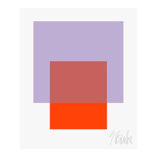 The Interaction of Brilliant Lavender and Orange Fine Art Print 35" X 45" by Liz Roache For Sale