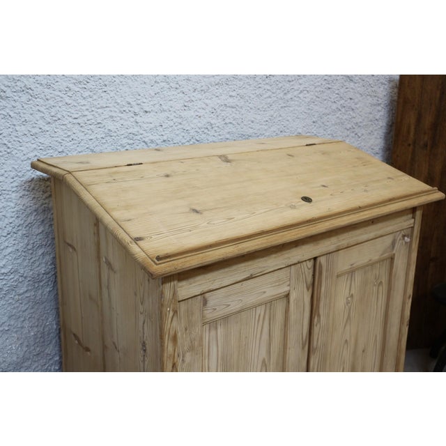 Antique Writing Chest in Softwood For Sale - Image 5 of 8