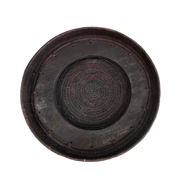 1980s Large Sculptural Handwoven Basket Vessel – Tribal Artisan Work, 26” For Sale In Los Angeles - Image 6 of 7