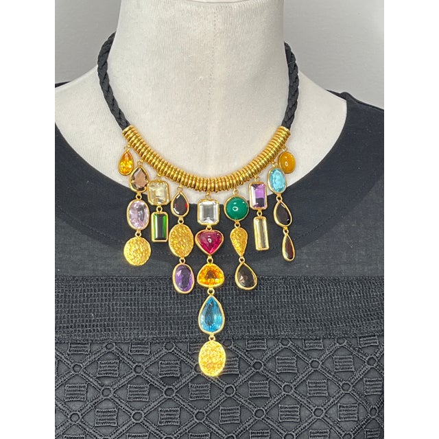 Modern 1990s H. Stern 18k Yellow Gold Multicolor Gemstone Necklace For Sale - Image 3 of 10