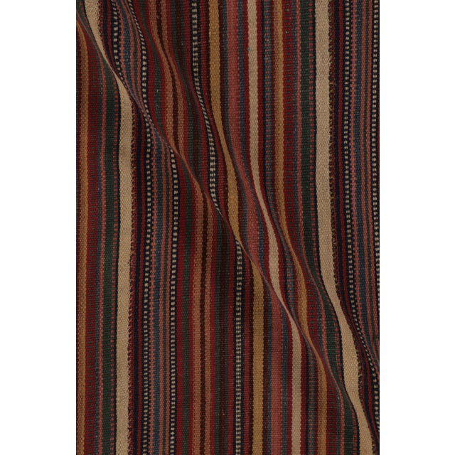 Rug & Kilim’s Contemporary Square Flatweave Rug With Variegated Stripes For Sale - Image 9 of 10