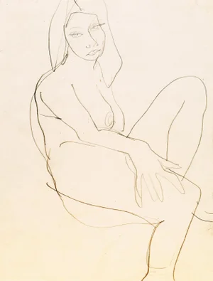 Seated Nude' by Victor Di Gesu, Mid-Century California Post-Impressionist, Paris, Louvre, Academie Chaumiere, Los Angeles County Museum of Art