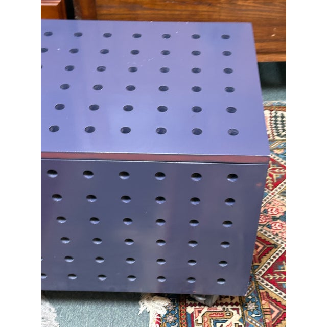 Purple Peg Board Storage Table on Casters For Sale - Image 12 of 12