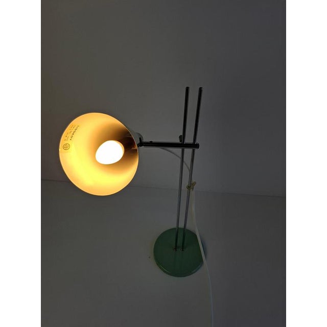 Mid-Century Modern Table Lamp in Green Metal and Chrome by Josef Hůrka for Lidokov, 1970s For Sale - Image 10 of 18
