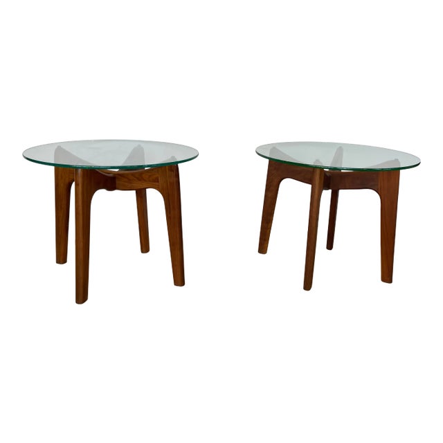Mid-Century Modern Adrian Pearsall Glass Top End Tables, Unsigned - Set of 2 For Sale