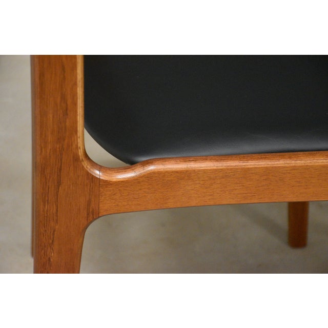 Black 1960s Danish Modern Teak Black Dining Chairs - Set of 6 For Sale - Image 8 of 9