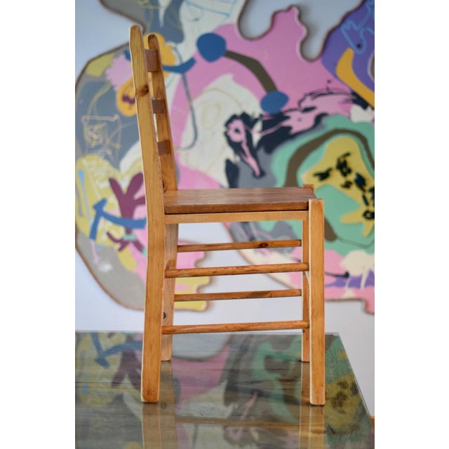 Set of 6 wooden mountain chairs, Meribel ski resort 1960 good used condition, completely overhauled with glue and screws...