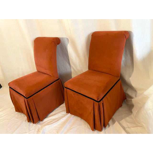 Slipper Chairs in Burnt Orange by Century Furniture - A Pair For Sale - Image 16 of 16