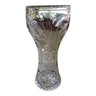 Antique American Brilliant Cut Crystal Vase For Sale