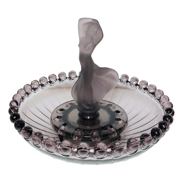 Vintage Art Deco Purple Glass Bowl by Josef Inwald, 1950s For Sale
