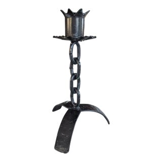 Vintage Brutalist Chain Link Candle Holder For Sale