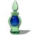Beautiful vintage Murano hand blown Sommerso green over cobalt blue Italian art glass perfume bottle. Documented to...