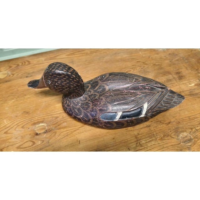 1900 - 1909 19th Century Painted and Carved Duck For Sale - Image 5 of 7