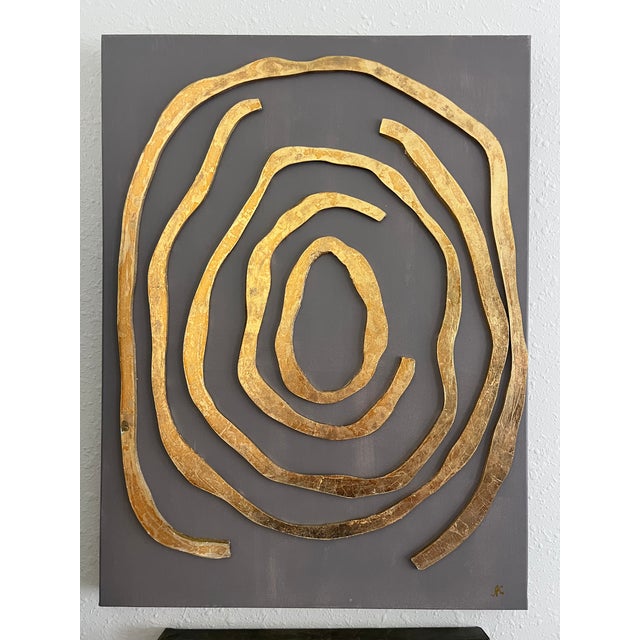 Original 3d Abstract Art by Alena Kalen "Golden Labyrinth" Gold Leaf, Coa For Sale In Jacksonville, FL - Image 6 of 9