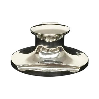 English Silver Capstan Inkwell by Cohen & Charles, Chester, 1908 For Sale