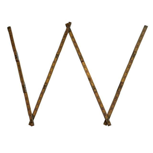 Vintage Accordion Folding Ruler Lufkin Red End Extension Rule Brass Extension For Sale In Washington DC - Image 6 of 12