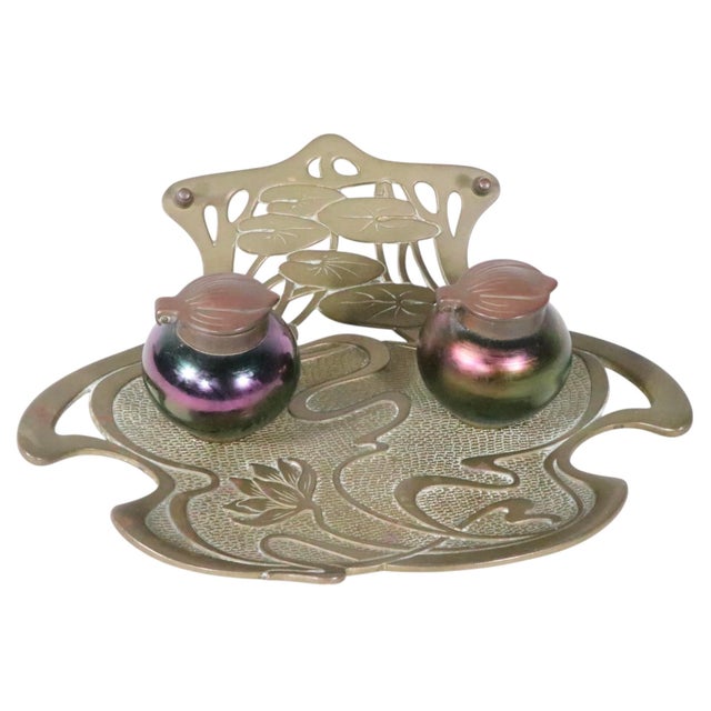 Art Nouveau Vienesse Geschutzt Ink Well C 1900's For Sale - Image 15 of 17