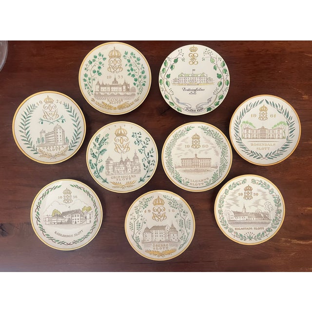 Mid Century Gefle Swedish Castle Wall Plates- Set of 9 For Sale - Image 4 of 15