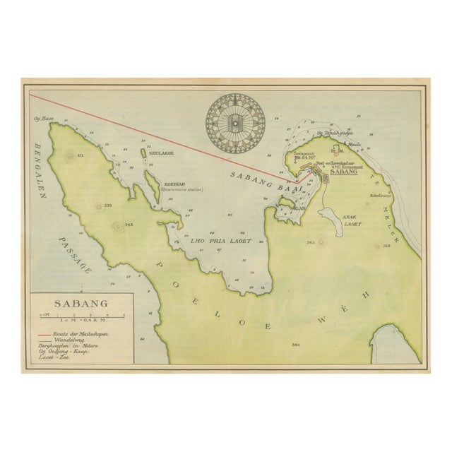 Map of Sumatra, Indonesia, 1910s For Sale