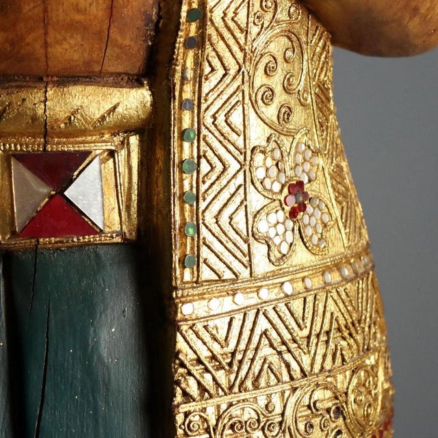Sawadsee Kha Wooden Sculpture For Sale - Image 9 of 14