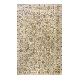 Antique Persian Sultanabad Wool 6 x 9 Grey, Ivory & Tan Handmade Area Rug #1142950 For Sale