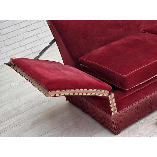 Danish 2-Seater Drop Arm Sofa in Furniture Velour, 1970s For Sale - Image 9 of 18