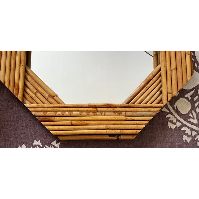 Mid-Century Modern Raymor Bamboo 8-Sided Octagon MCM Modernist Mirror For Sale - Image 3 of 8