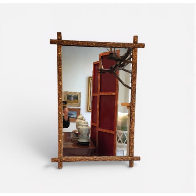 This fabulous 19th-century antique giltwood Dutch mirror featuring beautifully carved details including wheat stalks,...