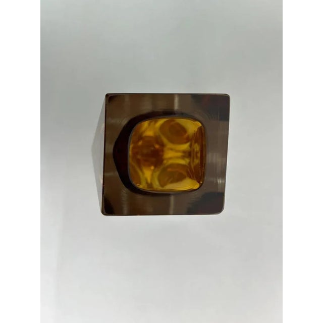 Glass Yellow Art Glass Vase by Flavio Poli for Murano, 1950s For Sale - Image 7 of 9