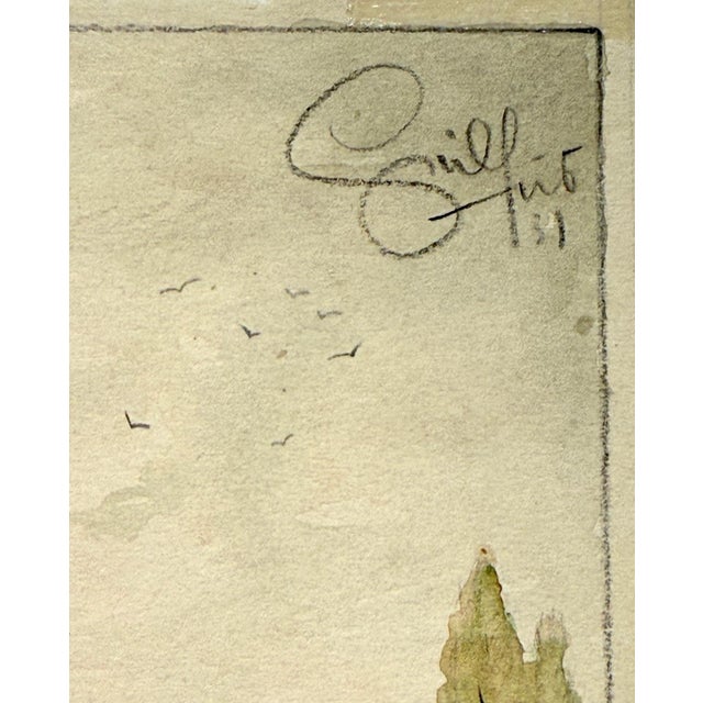 Heinz Geilfuß, The Hares Observe the Hunting Elite, Watercolor on Paper For Sale - Image 7 of 9