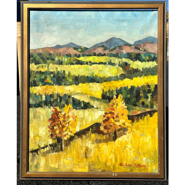 A scene looking straight out of the south of France or Tuscany. This landscape is beaming golden sunshine over an autumn...