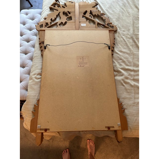 Italian Carved Wood Mirror With Garden Tools and Basket by LaBarge For Sale In Naples, FL - Image 6 of 6